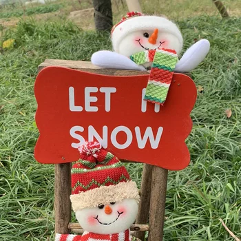 

Cute Christmas Elements Ornaments Santa Claus Climbing Ladder Home Door Decor S7