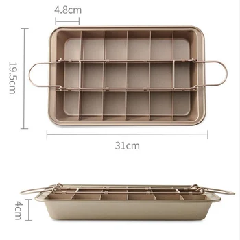 

Brownie Non-stick Stainless Steel Slicer Baking Tray Cake Mold Kitchen Supplies Bread Baking Tools Baking Tray Practical Cake B