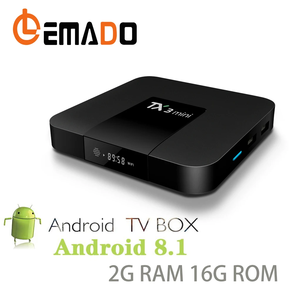 LEMADO TX3 Мини ТВ приставка Android 8,1 2G 16G Amlogic S905W четырехъядерный с дисплеем поддержка wifi 4K HDR YouTube Смарт ТВ приставка