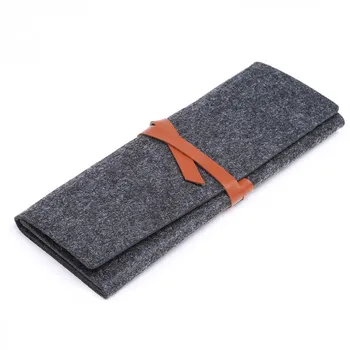 

Simple Vintage Felt Bandage Bag Cosmetic Makeup Storage Organizer Small Travel Make Up Bag