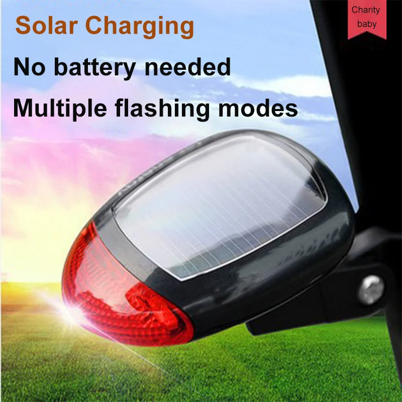 

1Pcs High Quality Bicycle Taillights Cycling Equipment Solar Energy Night Ride Warning Lamp Mountain Road Bike Light Accessories