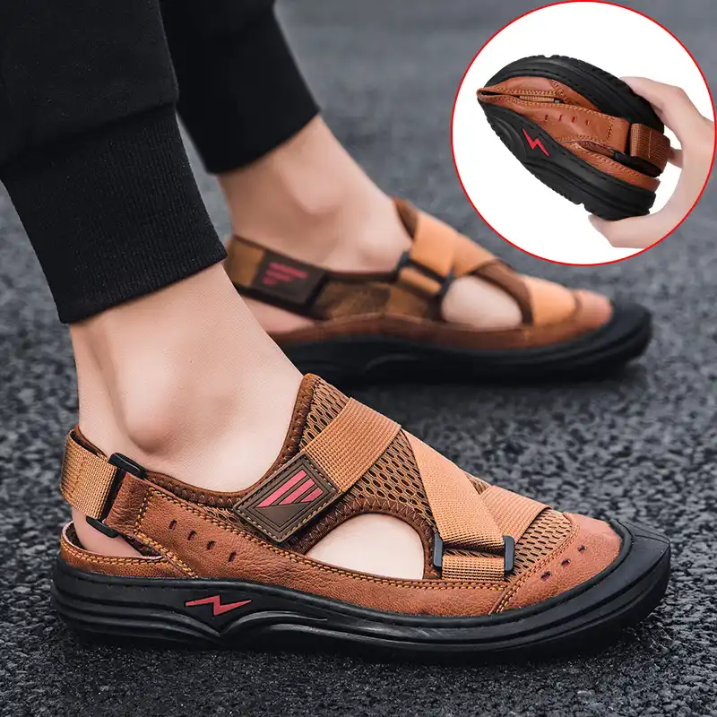 mens sandals with toe protection