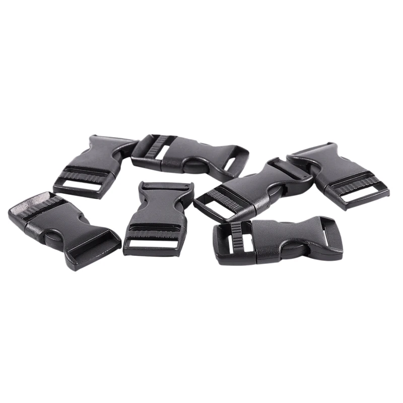 

New 7Pcs Plastic Side Release Squeeze Buckles for 2cm Webbing Strap Black