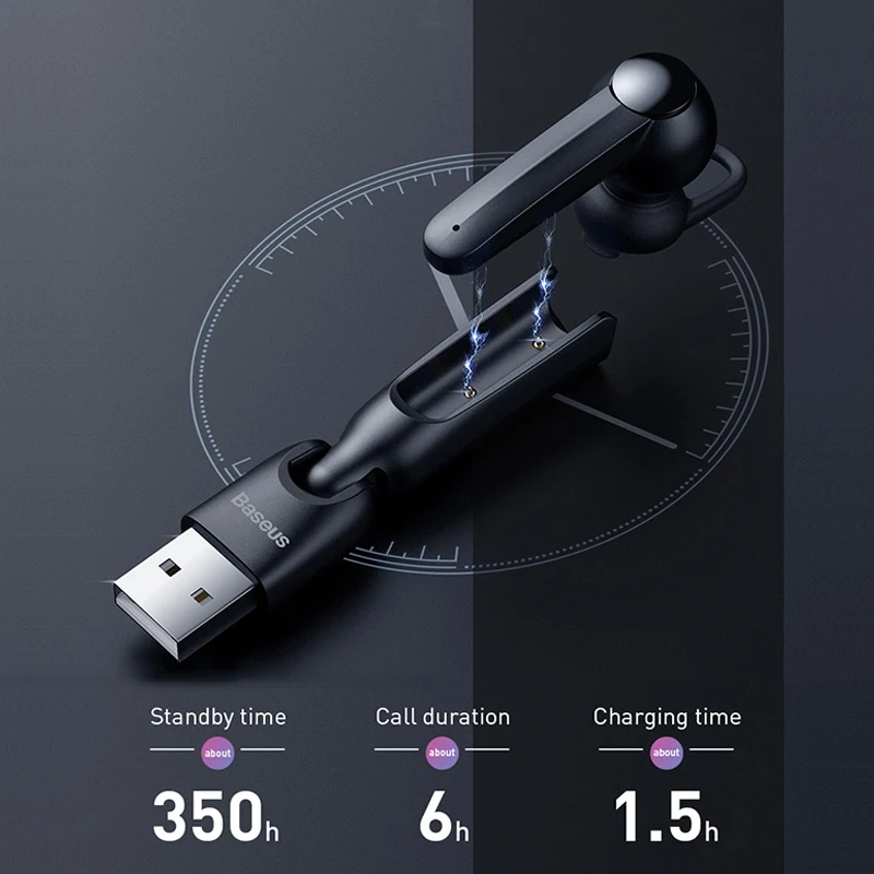 100 Official Original Baseus A05 Magnetic Charging Wireless Bluetooth Earphone Handsfree with Microphone Business USB Ear Hook