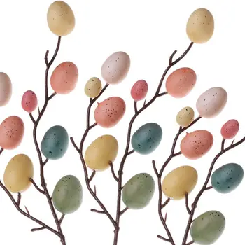 

Easter Egg Tree Decor Creative Branch with Painting Eggs Plastic Spring Party Supplies DIY Craft Home Decoration