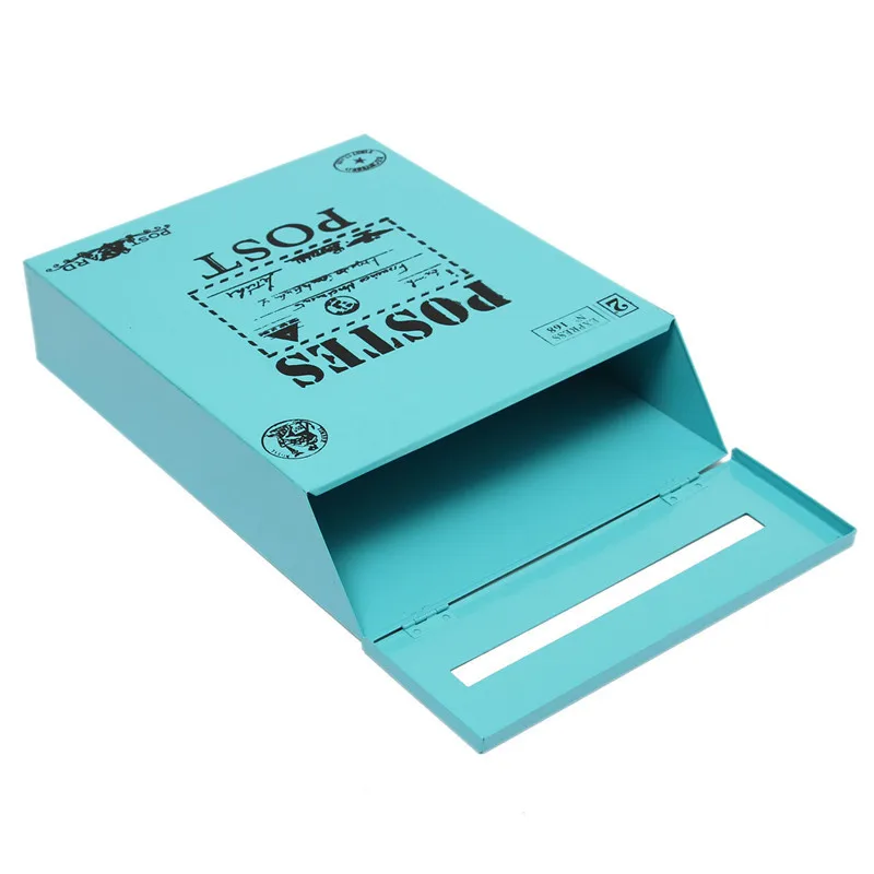 Настенный почтовый ящик на замке, 12 дюймов, винтажный почтовый ящик с кнопками, дизайн для рисования, удобные цвета, железо
