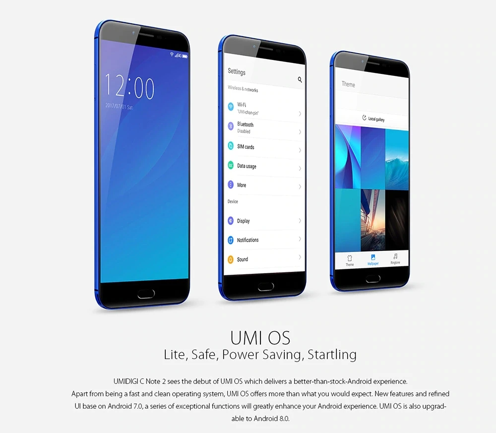 Смартфон UMIDIGI C NOTE 2, 4 Гб ОЗУ, 64 Гб ПЗУ, 5,5 дюймов, Android 7,0, Восьмиядерный процессор MTK6750T, 1,5 ГГц, 4000 мАч, отпечаток пальца, 13,0 МП, мобильный телефон