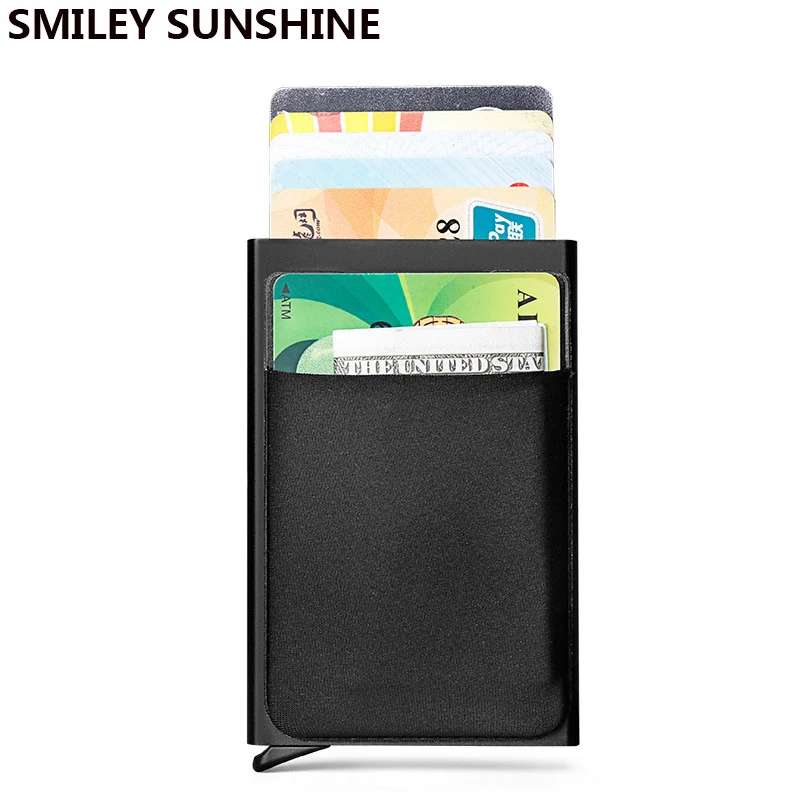 

Antitheft Rfid Bocking Credit Card Holder Protection Bag Business id Cardholder Case Men Mini Aluminium Metal Slim Wallet Passes