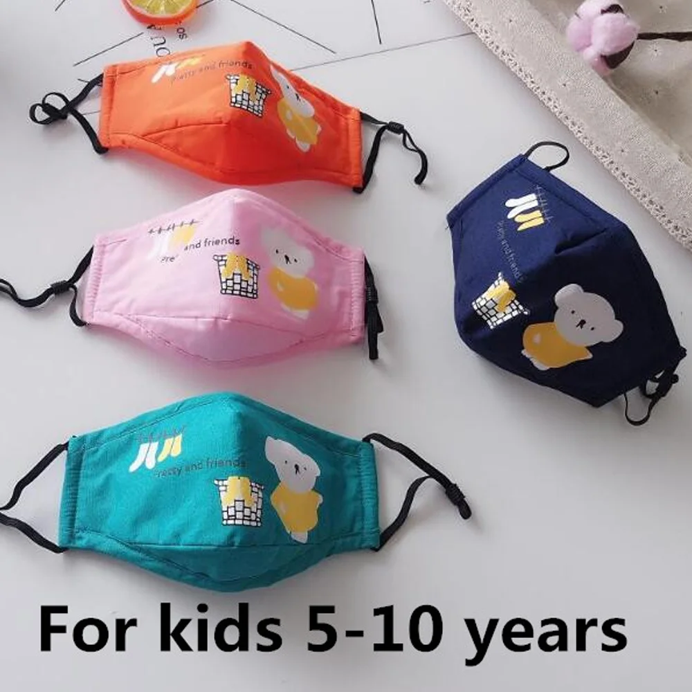 1Pcs PM2.5 Children Mouth Mask Respirator Cartoon Panda Thicken Smog Mask Warm Dust Mask Fits 2-10 Years Old Kids 5