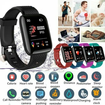 

116 PLUS Color Screen Smart Watch Heart Rate Blood Pressure Waterproof Fitness Tracking Watch NC99