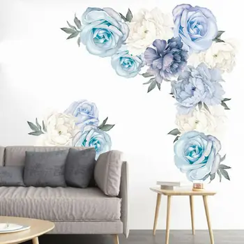 

Peony Rose Wall Sticker Flowers Art Nursery Decal Kids Baby Room Home Decoratioons Fashion Waterproof PVC Wall Stickers Hot Sale