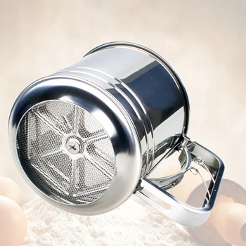 

Stainless Steel Mesh Flour Sugar Shaker Sieve Cup Shape Bakeware Baking Tool Effectively Remove Clumps And Debris From Flour