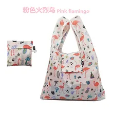 Складная сумка для покупок с фламинго, переносная многоразовая сумка для хранения продуктов, Эко сумка в горошек С КАКТУСОМ