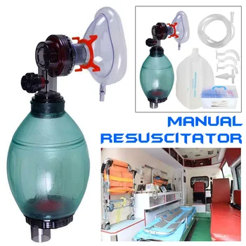

Manual Resuscitator PVC Adult Ambu Bag First-Aid Kit Tool Simple Breathing Apparatus Respirator Oxygen Tube Reservoir Bag Mask
