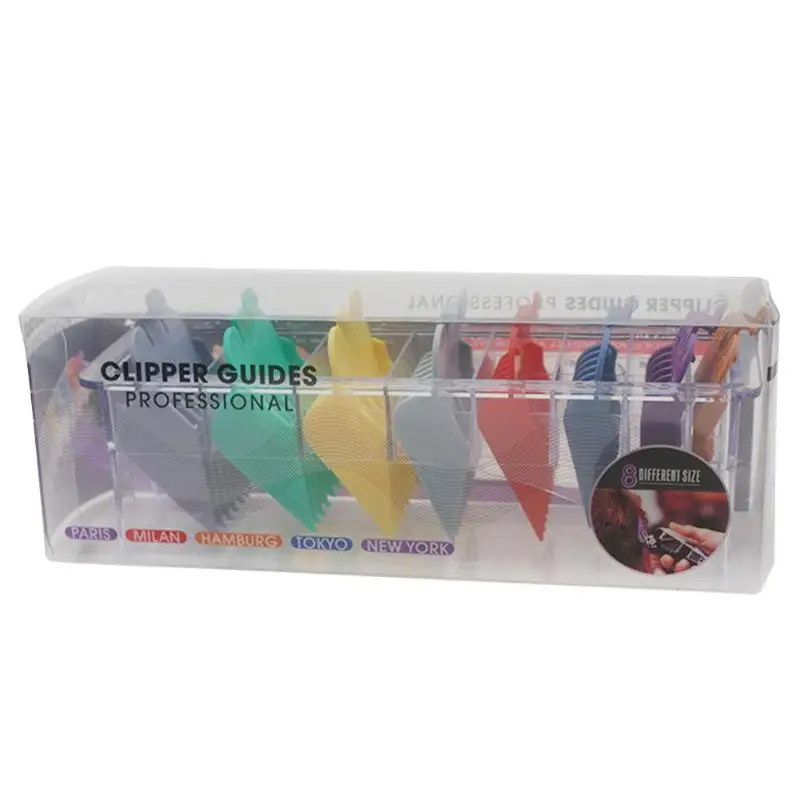 8 шт./компл. Цветные волосы машинка для стрижки лимит расчески Для мужчин Парикмахерская для укладки волос направляющей расчески прикрепить Для мужчин t Инструменты для укладки волос