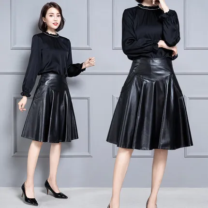 Новая модная юбка из натуральной овечьей кожи K41