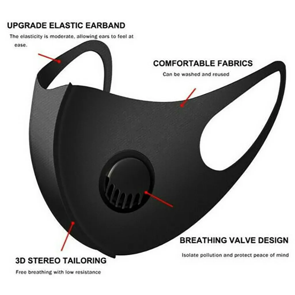 Msscarillas Faciales Mask Print Washable Reusable Cotton Face Mask Face Mouth Breathable Valves Filters Maske Earloop Cover