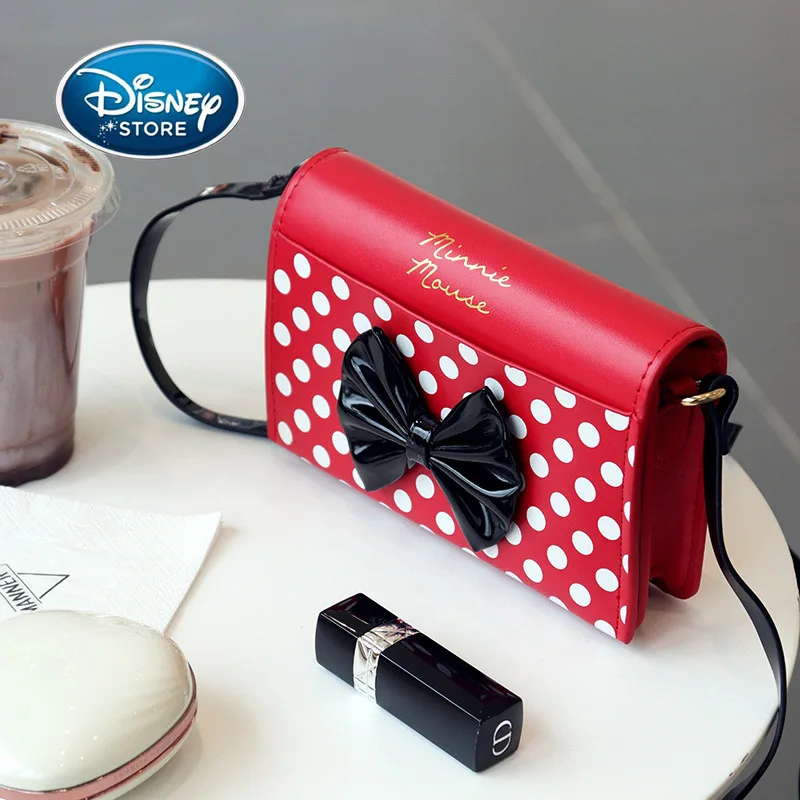 

New Disney Bowknot Minnie Girl PU Shoulder Bag Fashion Women Purses Mini Handbags Messenger Bag Child Totes Phone Bag Backpack