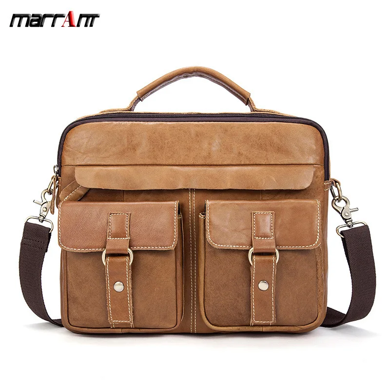 

Big Promote Genuine Leather Male Crazy Horse Skin Men Single Shoulder Baotou Layer Cowhide Men's Oblique Satchel Hand Bag