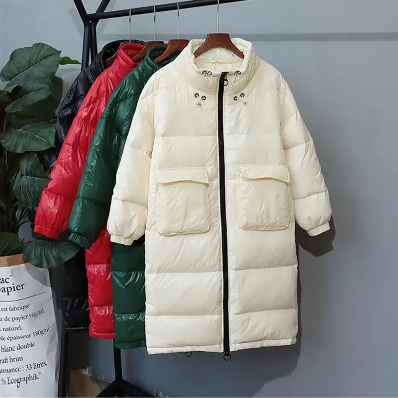 

Winter Down Jacket Women Down Coat New 2019 Winter Women Down Pakra Long Slim Thickening Warm Female Outerwear Black Red