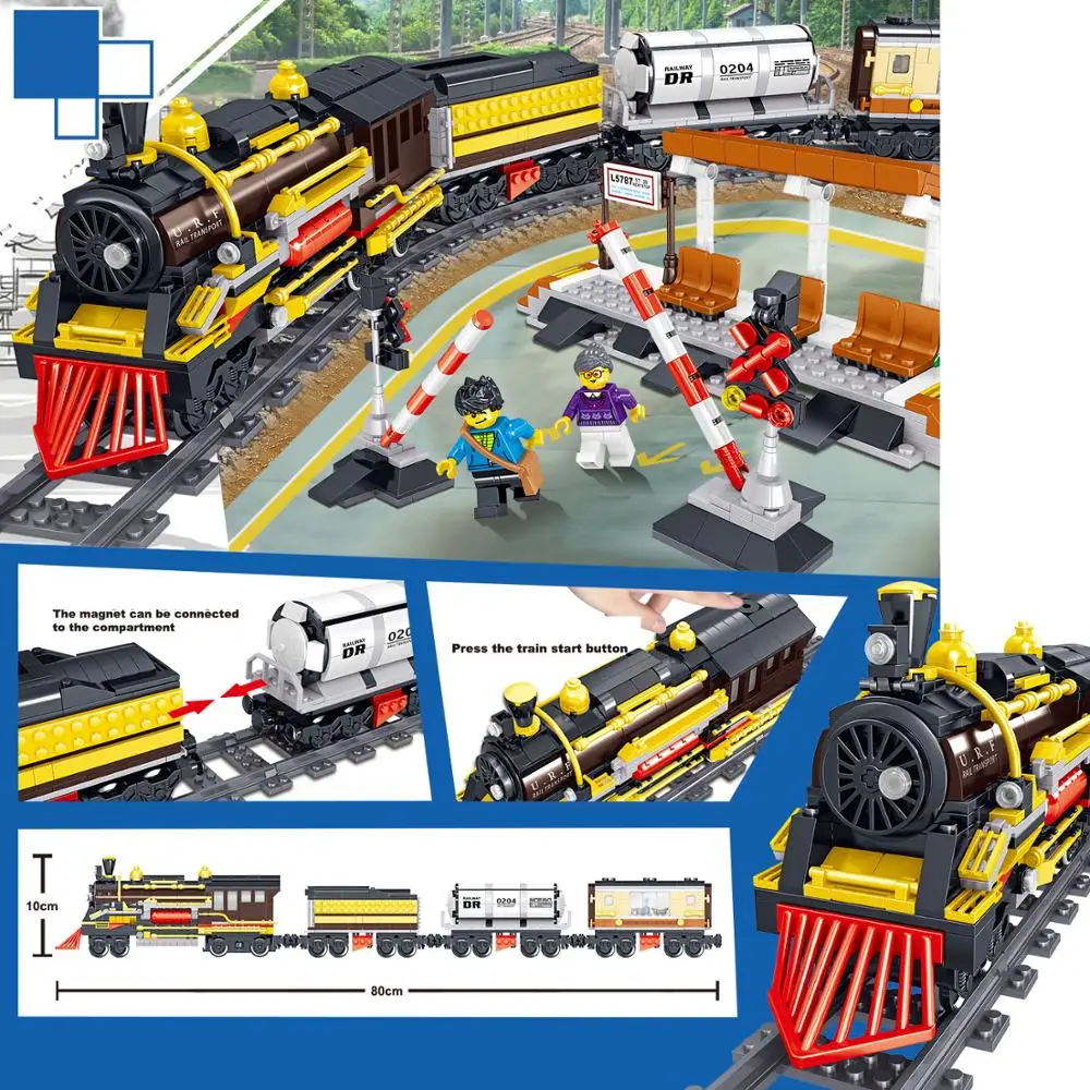 

1464pcs RC Electric Train High Speed Rail Building Blocks with Track Compatible Legoedly Assemble educational Toy Gift for kids