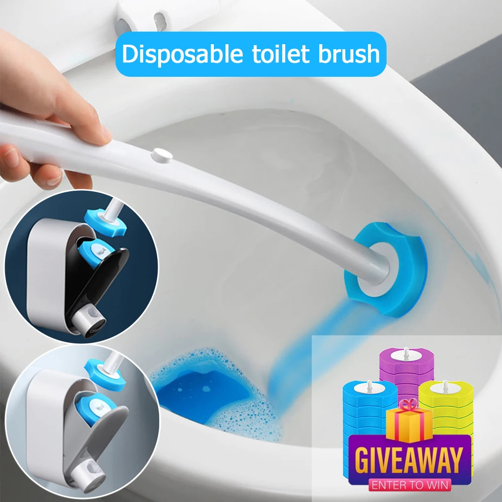 Bathroom accessories toilet brush set toilet brush disposable brush for toilet modern hygienic bathroom accessories long handle cleaner tool for bathroom