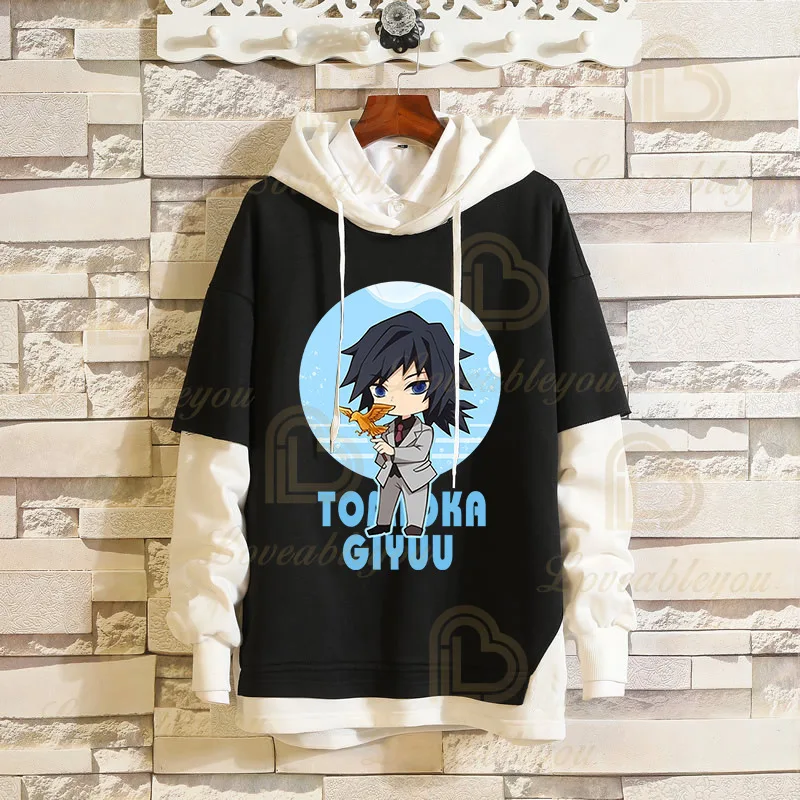 

Q Version Anime Kamado Tanjirou Print Sweatshirt Hoodie Demon Slayer Kimetsu No Yaiba Hashibira Inosuke Cosplay Costume Jacket