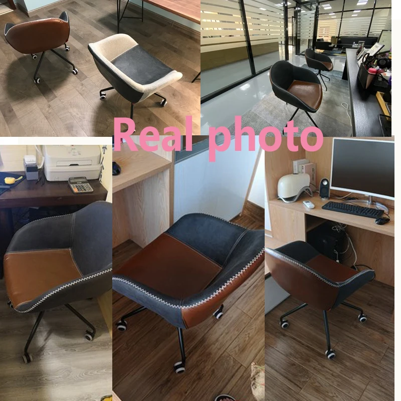 Steel Leg Office Chairs with Wheels Home Living Room Comfortable Lazy Sofa Leisure Swivel Metalic Boss Chairs Office Furniture Steel Leg Office Chairs with Wheels Home Living Room Comfortable Lazy Sofa Leisure Swivel Metalic Boss Chairs Office Furniture