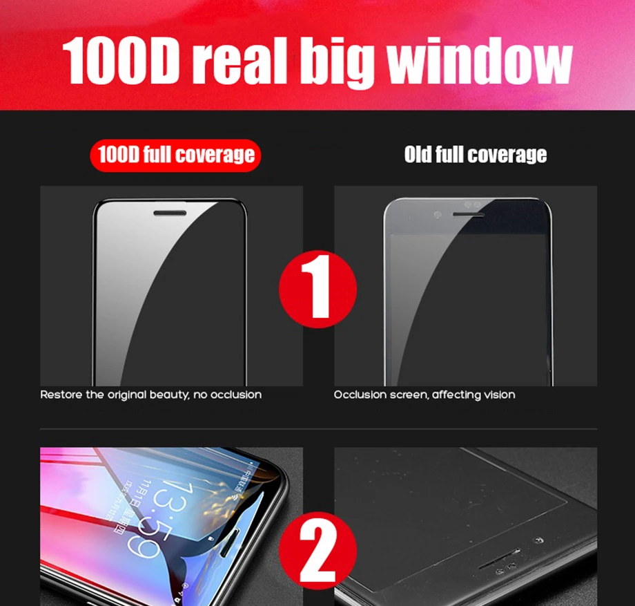 100D защитное закаленное стекло для iPhone 7, 8, 6, 6s Plus, X, защитное стекло, мягкий край, изогнутое, для iPhone XR, Xs, MAX X