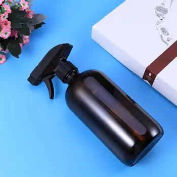 

500ml Empty Brown Glass Spray Bottles Portable Refillable Container Durable Trigger Sprayer for Essential Oils