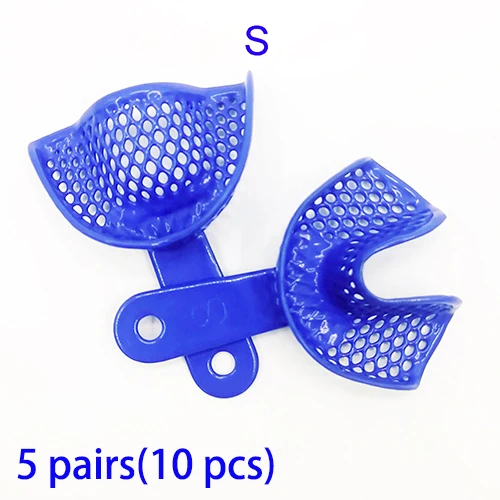 S size(5 pairs) 10 шт. зубные оттиски лоток пластиковые-стальные зубные держатели стоматологический инструмент гигиена полости рта стоматологические материалы стоматологические лотки инструменты - Цвет: S size(5 pairs)