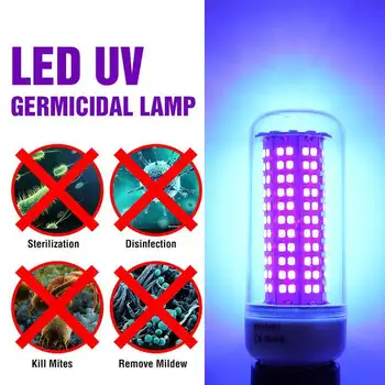 

2020 Newest E27 80W UV Germicidal Lamp 200 LEDs UVC Bulb Household Ozone Disinfection Light Bulbs 2835smd Ultraviolet Lamps