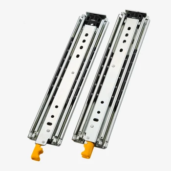 

2Pcs/set Heavy duty slide rail with lock 76mm width 3 folds ball bearing 12-30 inchtelescopic Full Extension industrial drawer