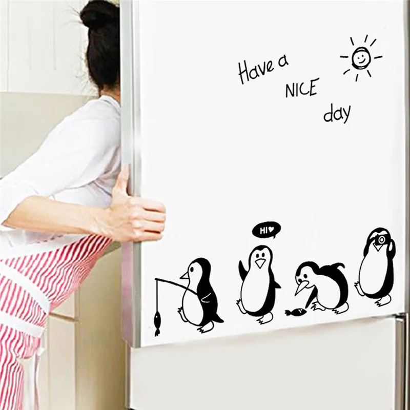 Wall Decal Have A Nice Day Cute Penguin Wall Stickers Kitchen Fridge Art Decals Ome Decoration Room Wall Art Dropshipping C Wall Stickers Aliexpress