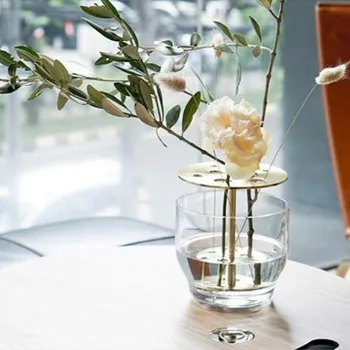 

Ins Brass Plated Flower Simple Decoration Creative Explosion Style Home Gardening Decorative Vase