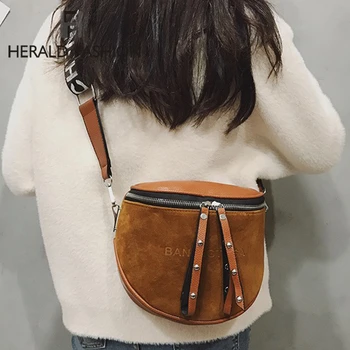

Herald Fashion Women's Retro Saddle Leather Shoulder Bag Letter Strap Shoulder Bag Tote Purse Ladies Messenger Hobo Bag Autumn