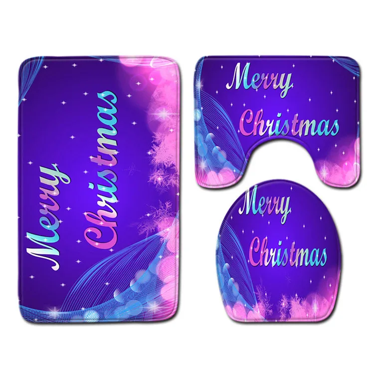 Free Shipping 3Pcs/set Merry Christmas Bathroom Carpet Set Dywaniki Lazienkow Bath Mats Rug Tapete Banheiro Tapis Salle De Bain
