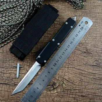 

3.35” Survival Knife 440 Satin blade Aluminum alloy Handle with nylon pouch Outdoor camping hunting survival tool
