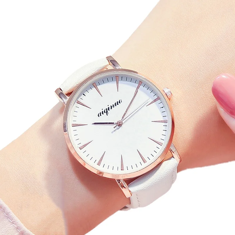 

Women Colorful Watch Fashion Alloy Quartz Simple Digital Scale PU Leather Strap Wristwatch Sweet Ladies Wrist Watches