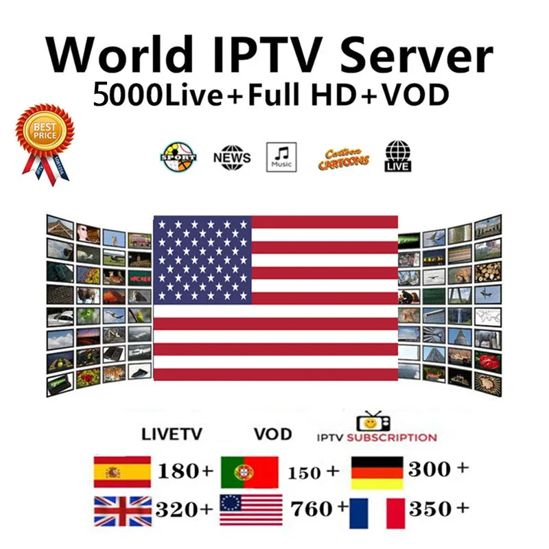 

IPTV M3U Subscription US Italia Portugal French Spanish Turkish IPTV Account Code M3u Enigma Smart World TV for Mag Android box