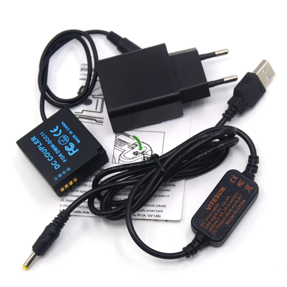 Флуоресцентный аккумулятор DMW DCC11 BLG10 BLE9 + кабель внешнего аккумулятора для