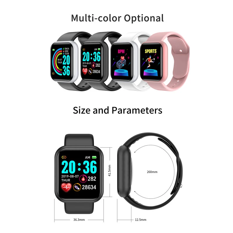 Digitale Uhr Blutdruck Herz Rate Monitor Männer Frauen Smart Armband IP67 Wasserdichte Sport Fitness Tracker Für Android IOS