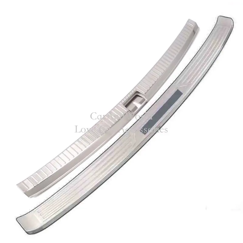 No5-Silver 2pcs Для Volkswagen VW Teramont Atlas- нержавеющей задний багажник двери педаль подоконника крышка задний бампер плиты протектор для вагонетки с противовесом - Цвет: No5-Silver 2pcs