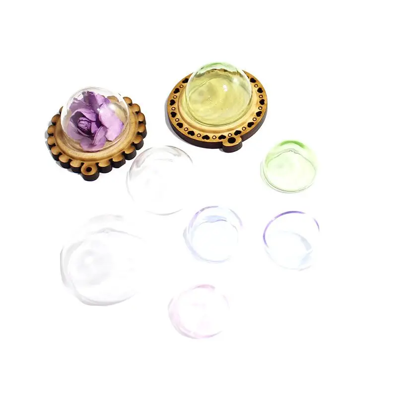 5pcs 20mm 25mm Pink/Purple/Green Hemisphere glass dome cover half round glass globe bubble globe glass vial pendant Accessory 4