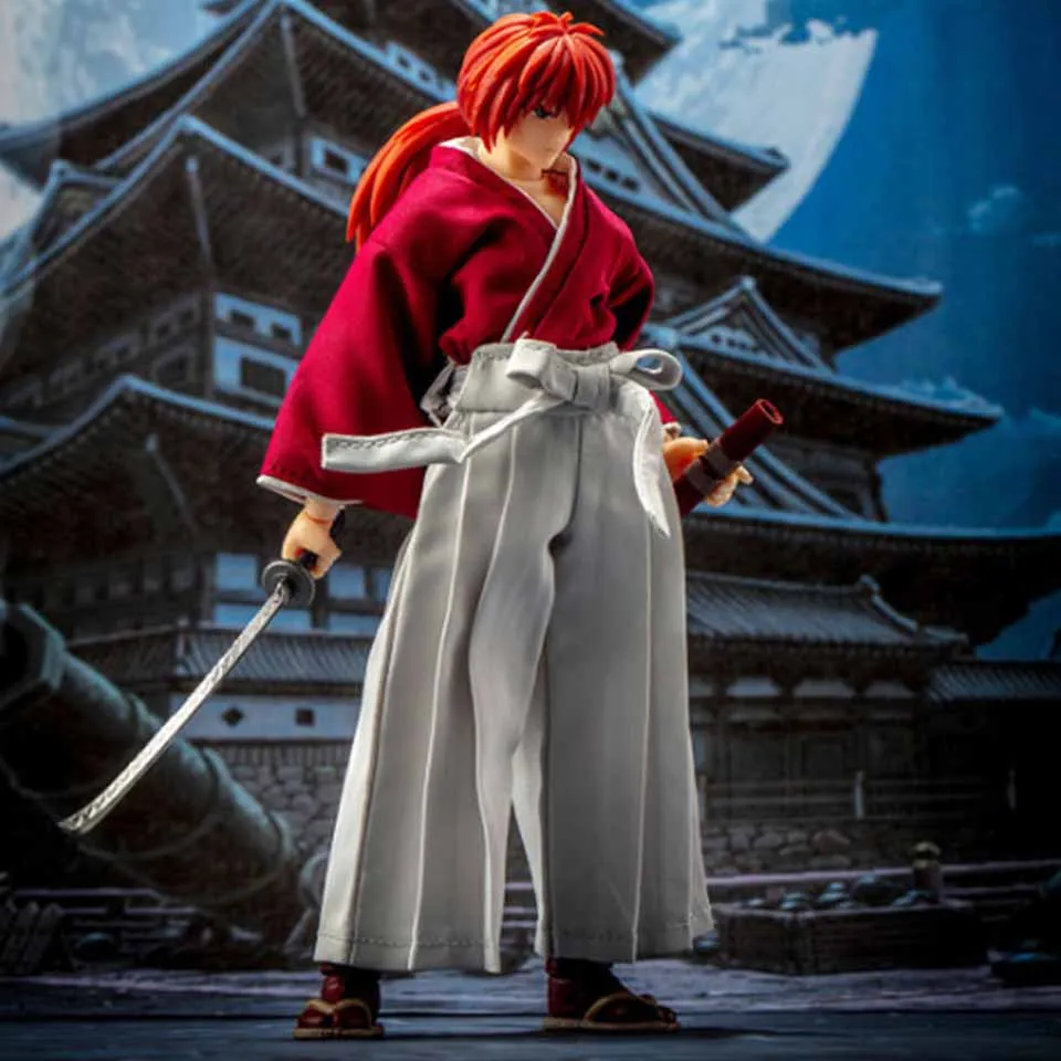 

New Change face Rurouni Kenshin HIMURA KENSHIN pvc action figure GT Change face model toy