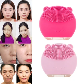 

Silicone Face Cleansing Brush Mini Electric Massage Waterproof Facial Cleansing Tool Soft Deep Face Pore Cleanser Brush