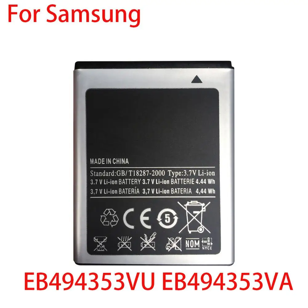 100% настоящий аккумулятор 1200 мАч для SAMSUNG S5330 GT S5570 i559 S5232 C6712 S5750 оригинальный EB494353VU