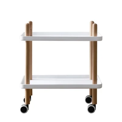 Современный минималистичный передвижной гостиной боковой Диванный шкаф небольшой фургон для торговли едой передвижная Кофейня стол из твердой древесины квадратный скандинавский - Цвет: White