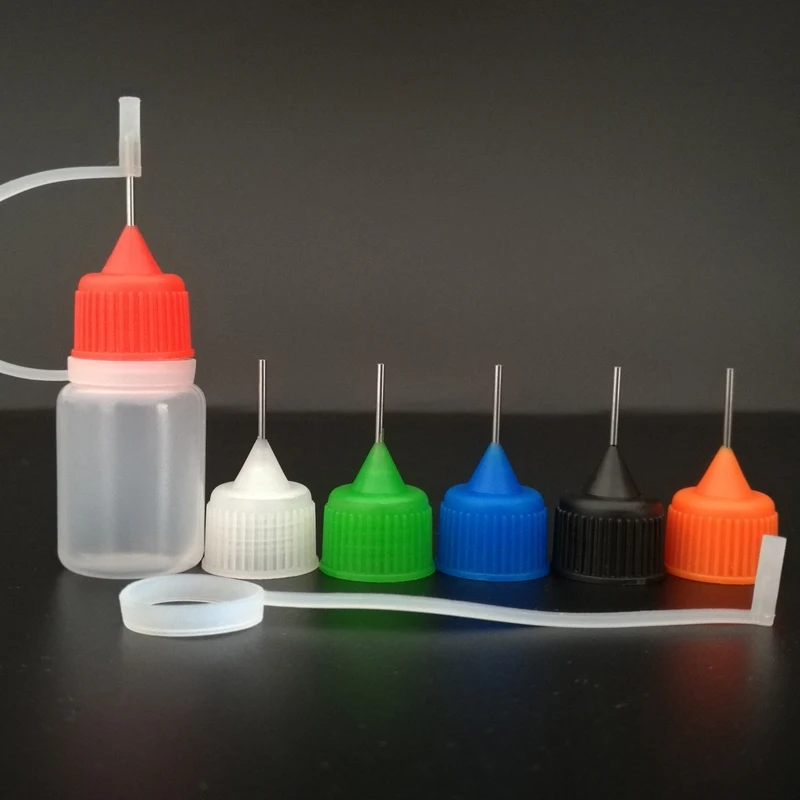 200pcs 5ML LDPE 빈 플라스틱 짜기 E 액체 Dropper E 주스 매니큐어에 대 한 금속 바늘 팁 병을 작성