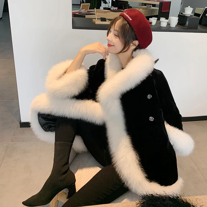 Новинка 2020 осенне-зимнее свободное Женское пальто имитация норки кашемир